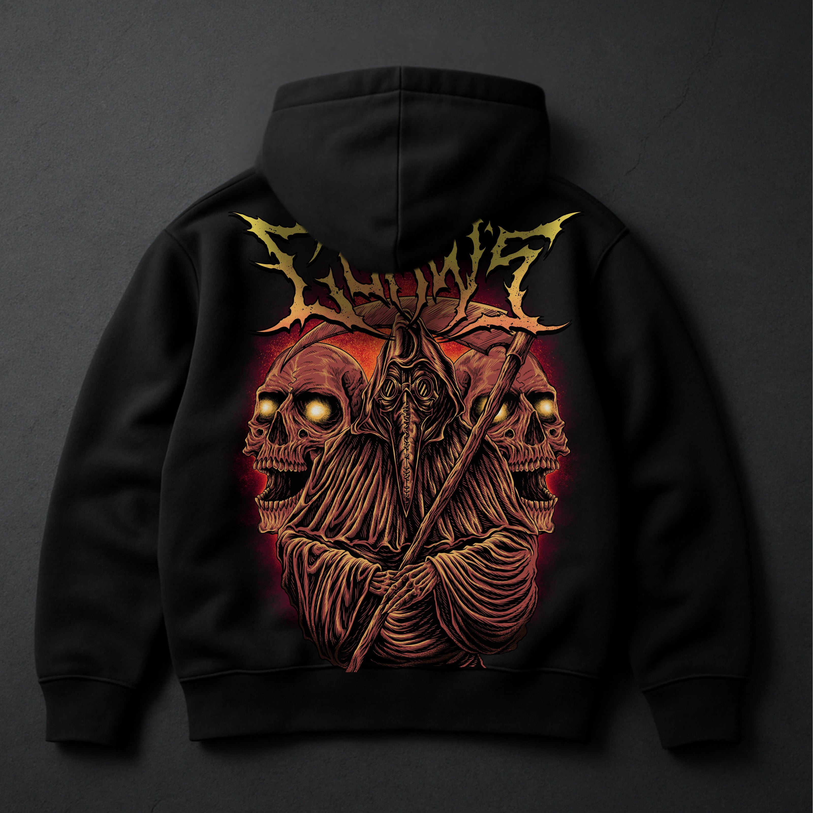 Hoodie Noir Oversize Streetwear Vintage Pour Homme - Taille L - En Polyester, Sans étiquettes