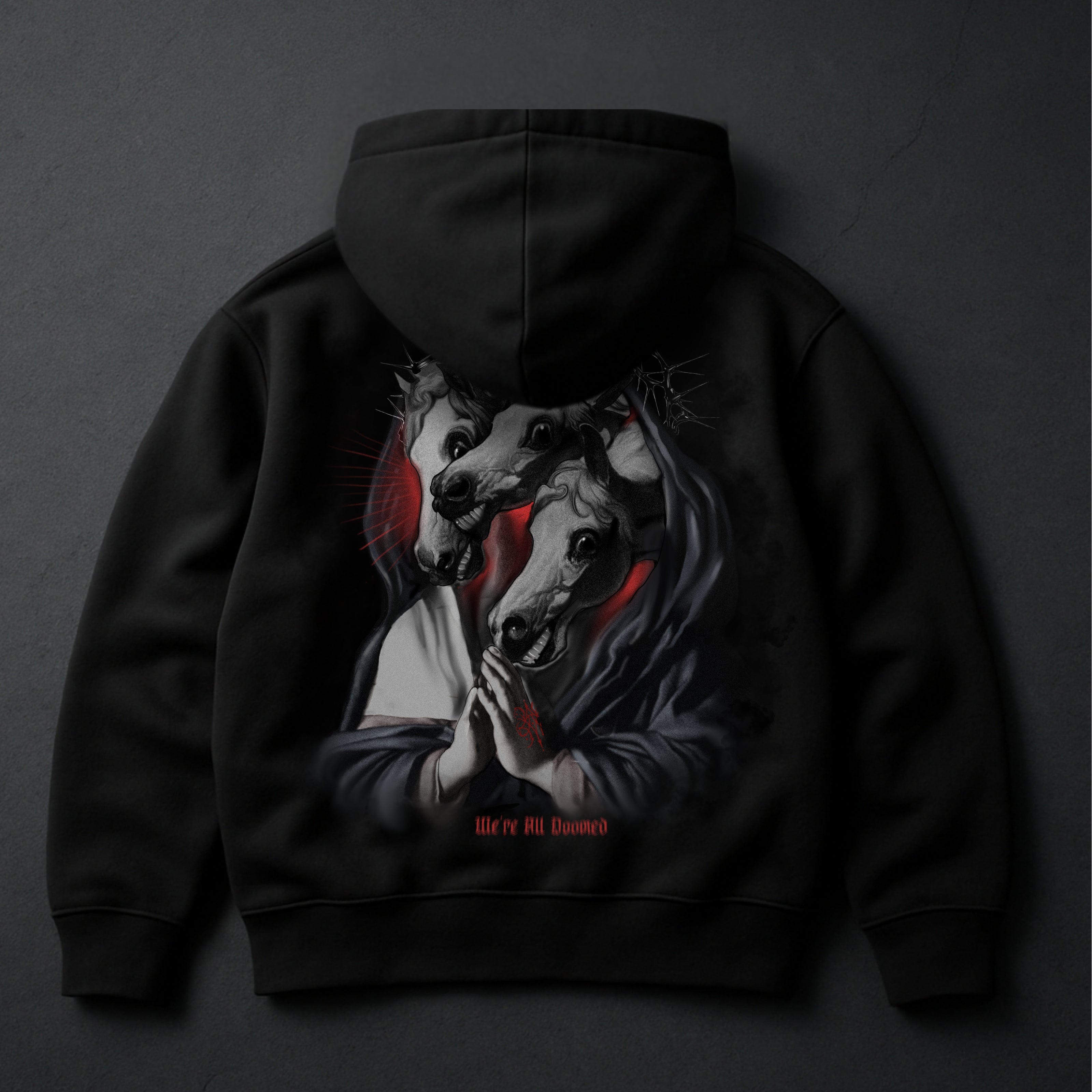 ALL DOOMED HOODIE - BLACK