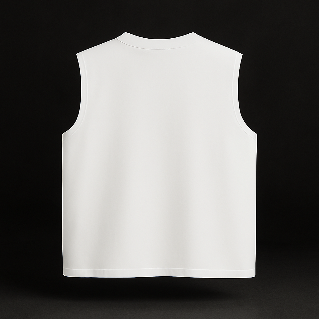 White designer tank top