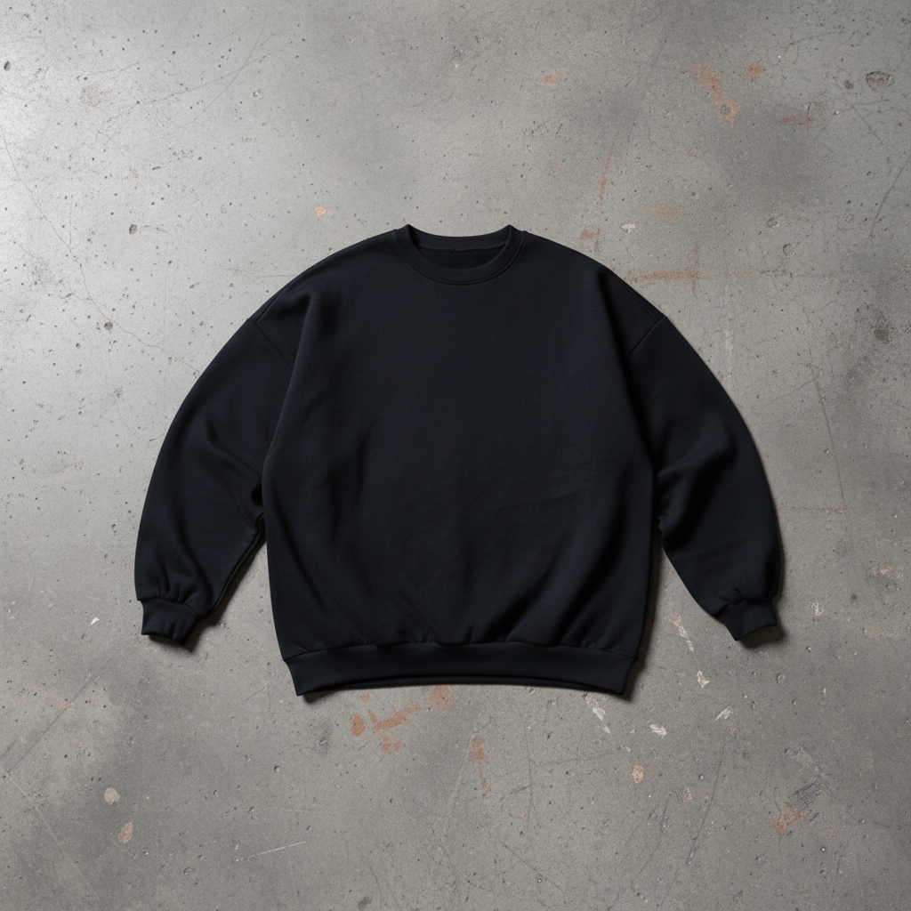 Crewneck Noir - Face au sol