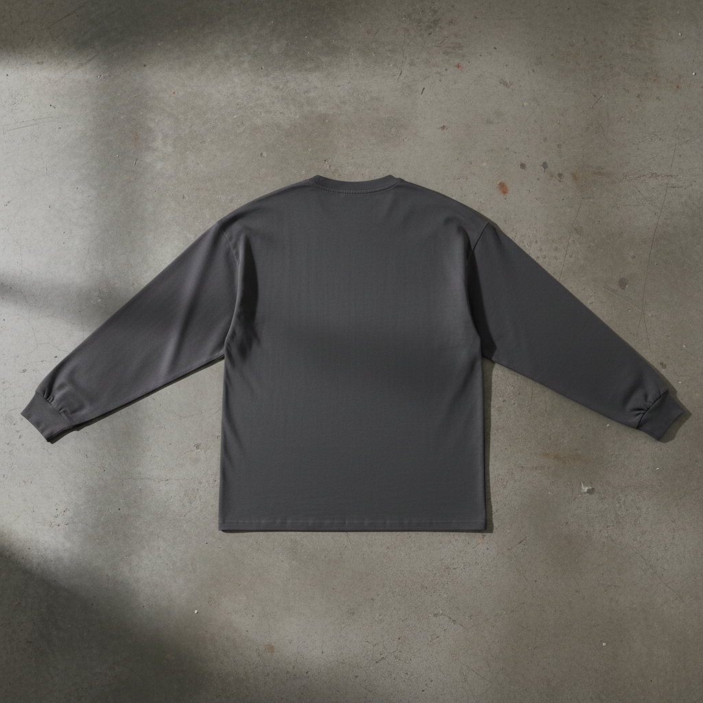 T-shirt Manches Longues Oversized 320GSM manches longues oversize streetwear vue de dos - Claw's Industries