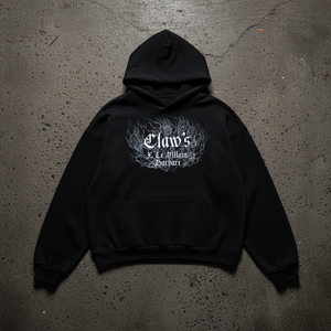 Hoodie LE PÉNITENT NOIR 460GSM hoodie oversize streetwear vue de dos - Claw's Industries