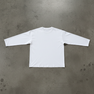 Long Sleeve T-shirt Blanc - Face manches uniformes