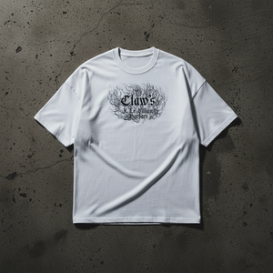 T-shirt LE PÉNITENT BLANC 240GSM oversize streetwear vue de dos - Claw's Industries