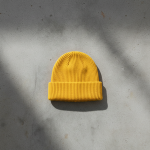 Thick Knit Beanie Yellow - Au sol