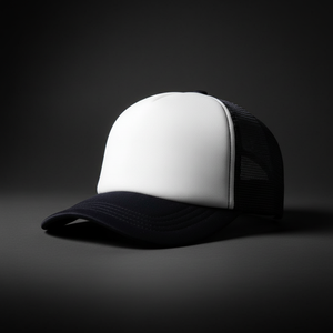 Trucker Hat White Black - Studio sombre
