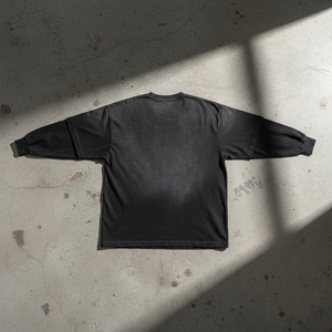 T-shirt Manches Longues Double-gauze Vintage 280GSM manches longues oversize streetwear vue de dos - Claw's Industries
