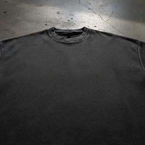 T-shirt Waffle-Texture Boxy Cropped 250GSM oversize streetwear vue lifestyle - Claw's Industries