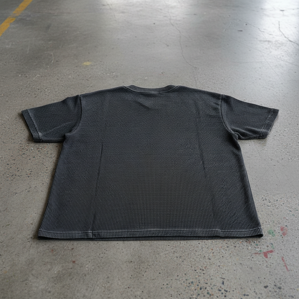 T-shirt Waffle-Texture Boxy Cropped 250GSM - Claw's industries