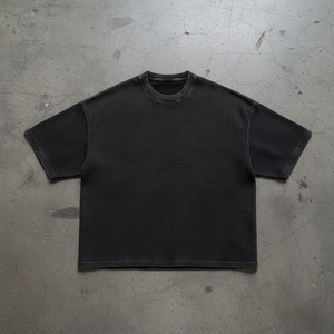 T-shirt Waffle-Texture Boxy Cropped 250GSM oversize streetwear - Claw's Industries