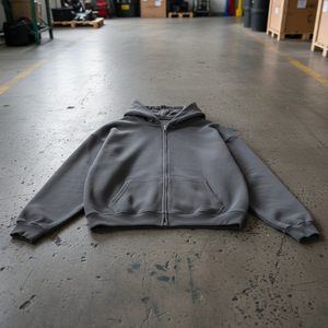 Zip Hoodie Charcoal Grey - Face