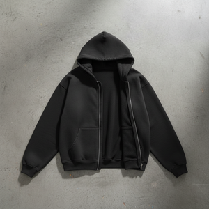 Zip-up Oversized Hoodie - Face ouvert