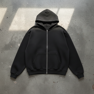 Zip-up Oversized Hoodie - Face zip argenté