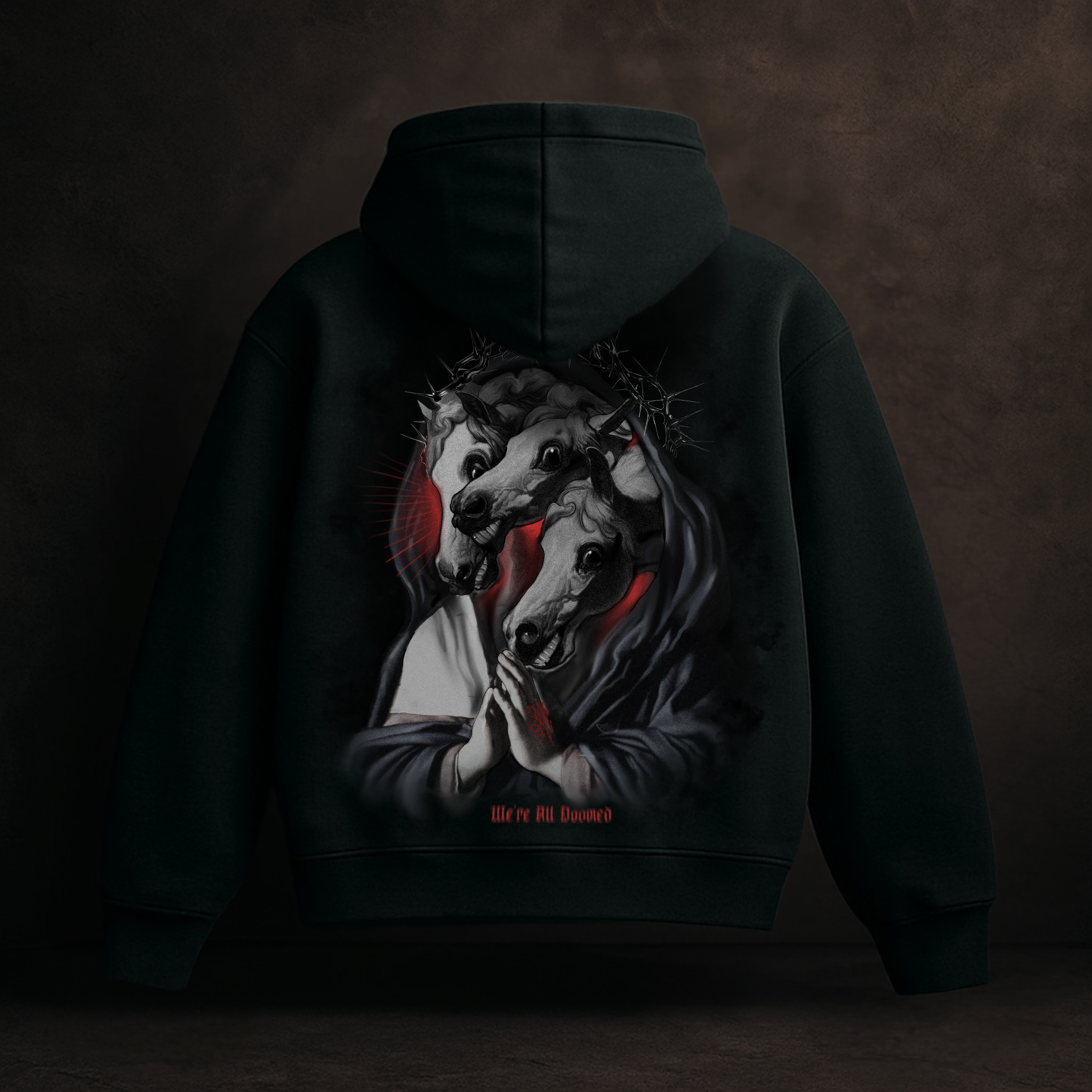 ALL DOOMED HOODIE - BLACK