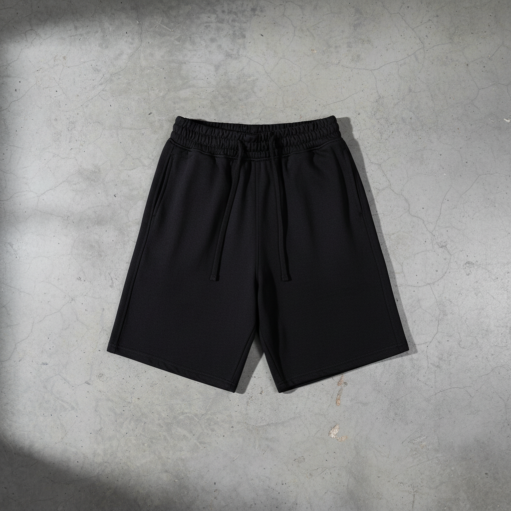 Casual Sweat Shorts Noir - Face fond hangar