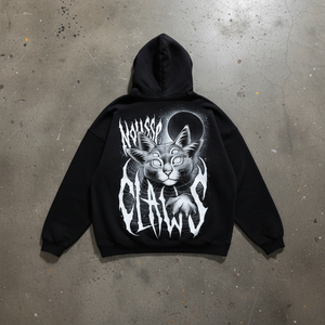 Hoodie Noir CLAWS x MOUSSE Face Arrière