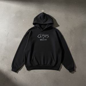 Hoodie Noir CLAWS x MOUSSE Face Avant