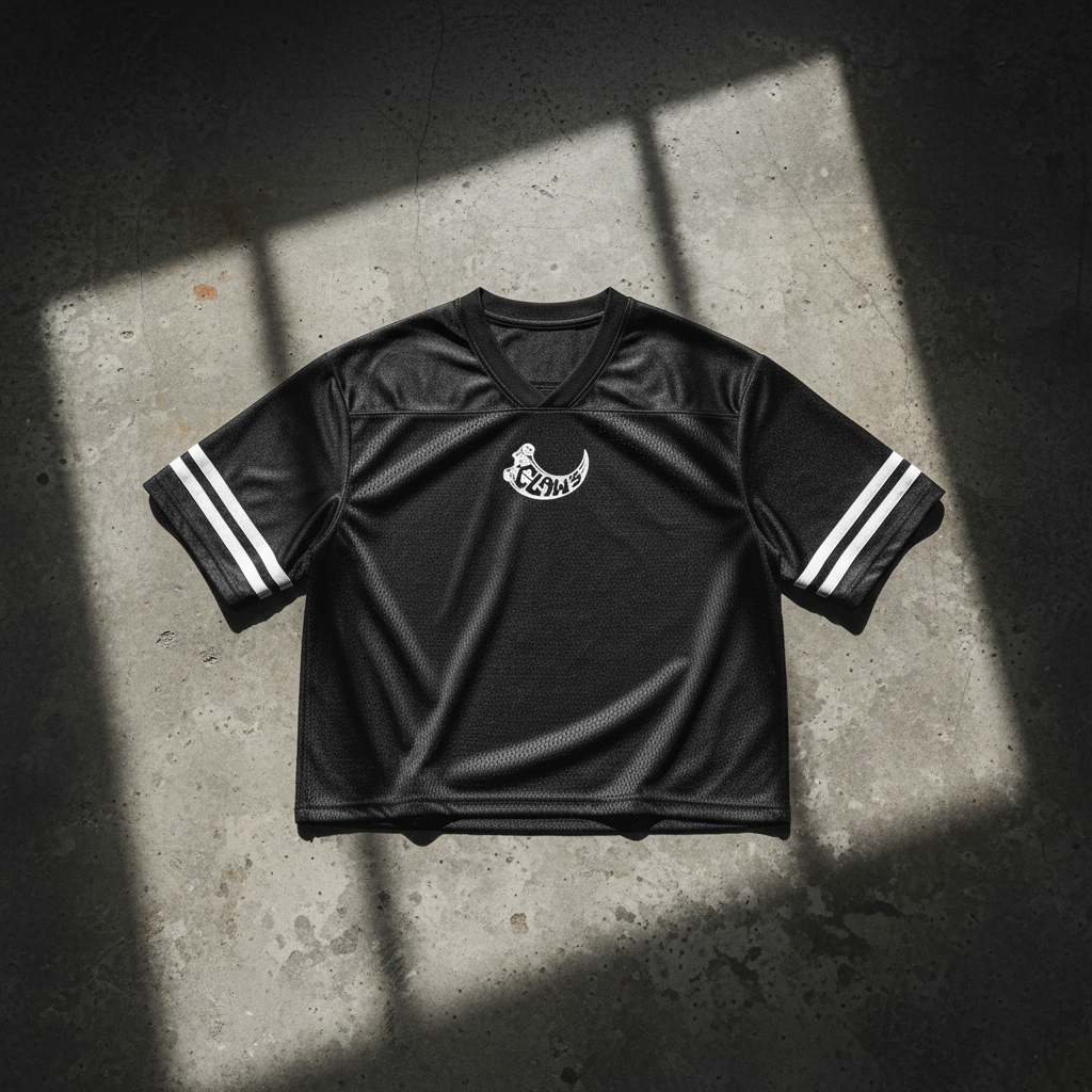 Mockup face maillot Claw's - style hangar industriel