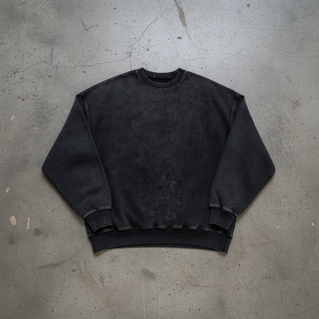 Oversized Faded Sweatshirt - Face