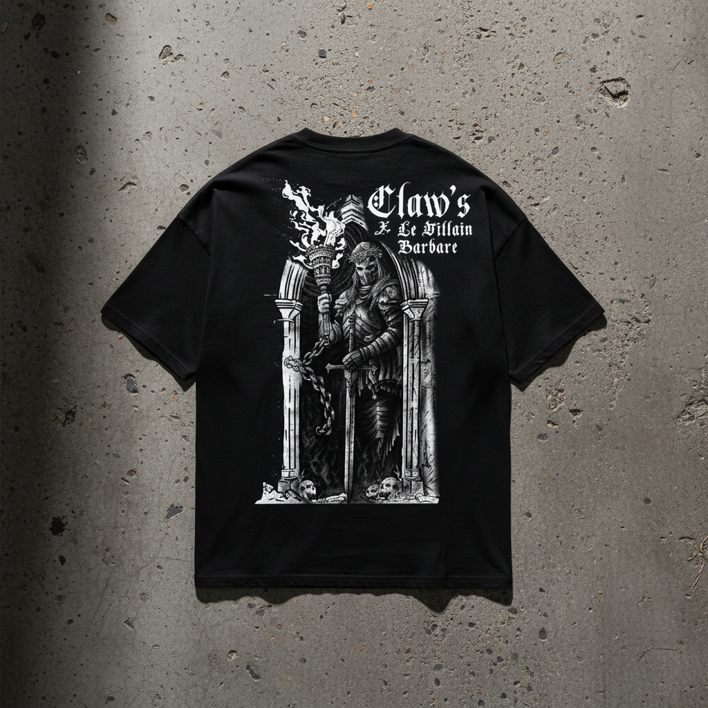T-shirt LE PÉNITENT NOIR 240GSM - Claw's industries