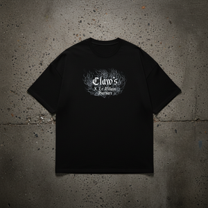 T-shirt LE PÉNITENT NOIR 240GSM oversize streetwear vue de dos - Claw's Industries