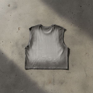 Tank Top Cropped Boxy Gradient Washed 230GSM débardeur vintage washed streetwear détail graphisme - Claw's Industries