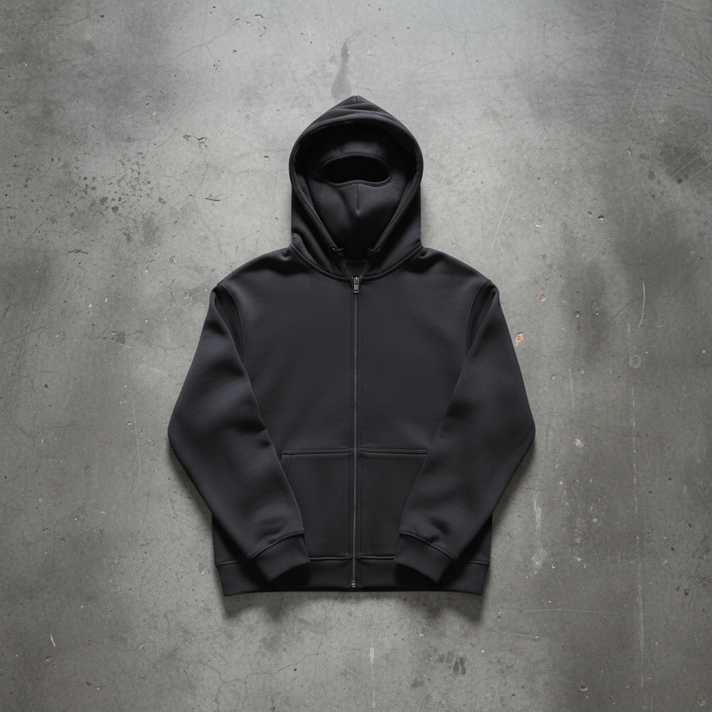 Hoodie Coupe-vent Zip Masque Integre hoodie coupe-vent technique sport vue de dos - Claw's Industries
