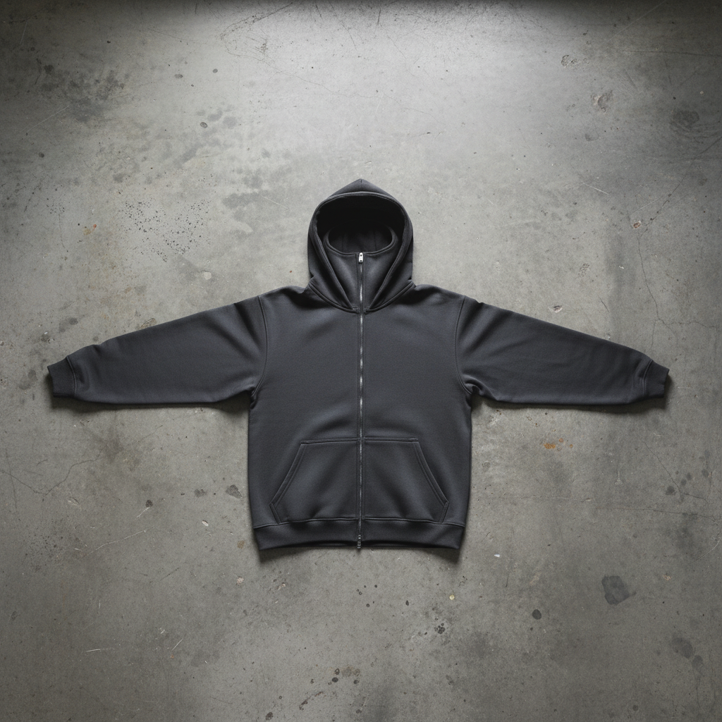 Hoodie Coupe-vent Zip Masque Integre hoodie coupe-vent technique sport détail graphisme - Claw's Industries